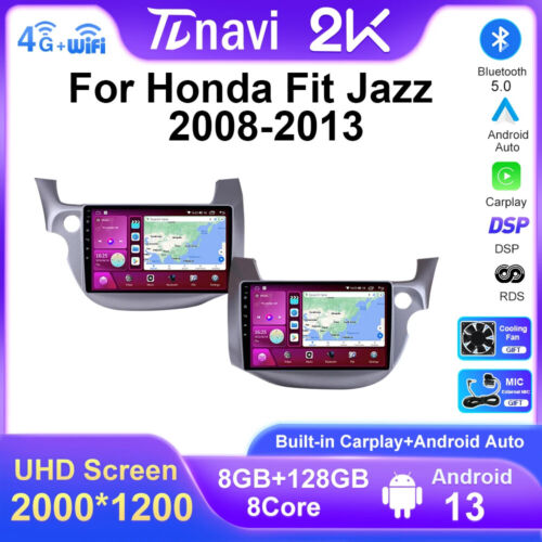 Radio estéreo para automóvil Android 13 con mapas sin conexión para HONDA FIT JAZZ 08-2013 - Imagen 1 de 40