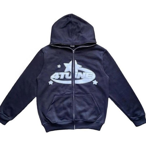 Y2k Hoodie Retro Vintage Zip Up Long Sleeve Jacket Gothic Hooded Streetwear - Picture 19 of 19