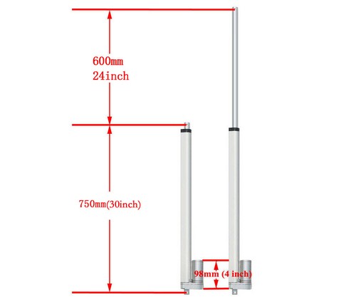 600mm - 1000mm 2000N Actuador Lineal 12V Accionamiento Lineal Motor Lineal Eléctrico - Imagen 25 de 33