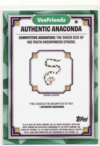 Anaconda auténtica 2025 VeeFriends cromo refractor RayWave 091/199 - Imagen 2 de 2