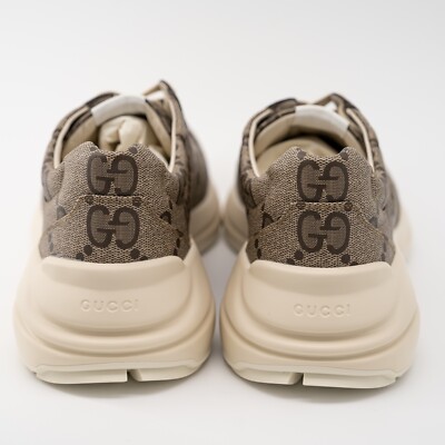 Size 15G - Gucci 100 Rhyton Sneaker Beige Monogram Macro GG Canvas Gucci Wmns 100 Rhyton Sneaker  main image 3