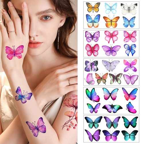 Adesivo Per Tatuaggi Farfalla Colorato Tatuaggio Tatuatore Tatuatore Body++