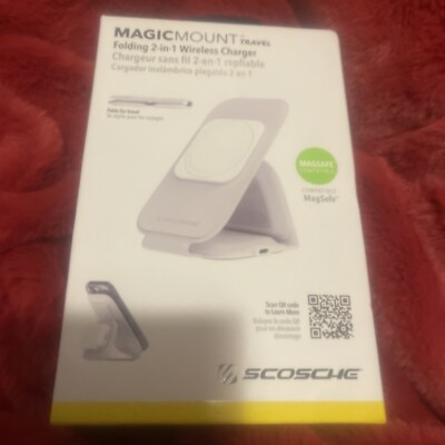 Scosche Magicmount Travel Folding 2 In 1 Wireless Charger New