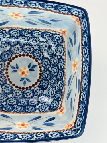 Set Of Two Temptations Old World Blue Nesting Square Mixing Bowls 6 in & 7 in - Picture 7 of 11