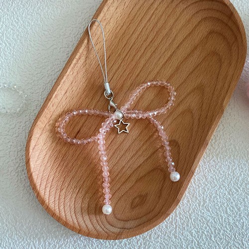 Y2K Sweet Crystal Bowknot Phone Lanyard Beaded Phone Strap For Girls Phone Chain - 第 4/13 張圖片