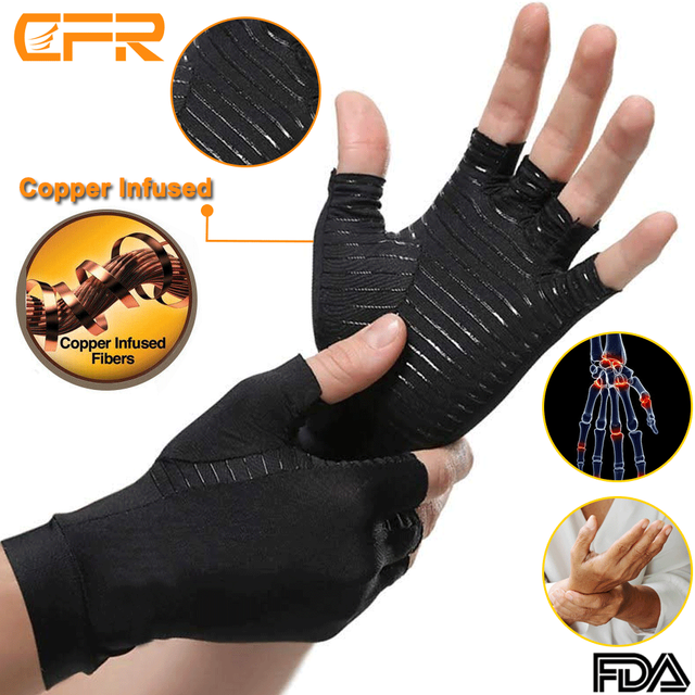 Arthritis Gloves Fingerless Medical Support Therapeutic Copper