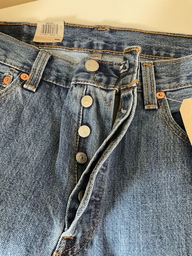 Levi’s 501 Original Mens Jeans 34 x 36 Blue Denim Straight Leg NWT - Picture 8 of 11