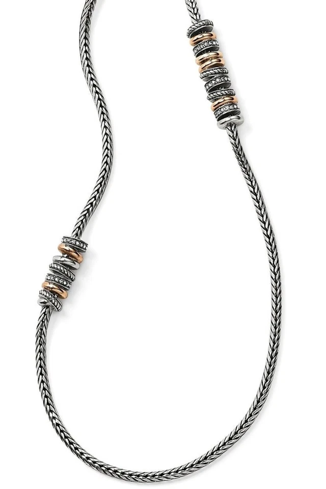 NWT Brighton NEPTUNE'S RINGS Stations Silver Gold Long Necklace MSRP $138 Rare