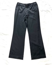 St. John Collection Sz 6 Black Belted Silk Blend Wide Leg Slacks Trousers Pants