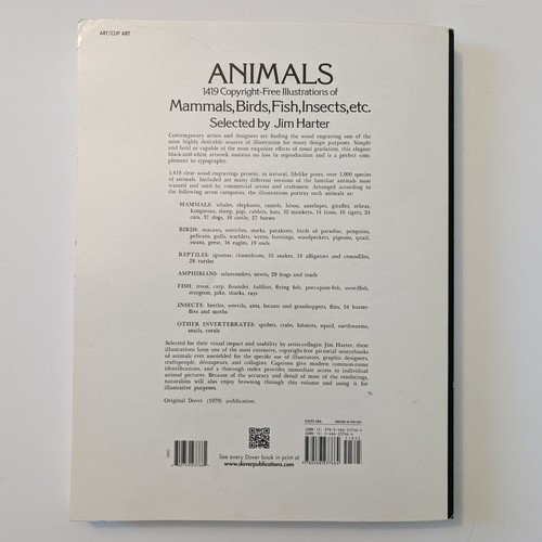 1979 Animals Book Soft Cover Pictorial Archive from 19th Century Illustrations - Imagen 2 de 17