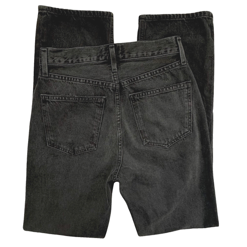 Agolde Lana Jeans Women 24 x 30 Faded Black Straight Leg High Rise Distressed - Picture 8 of 18