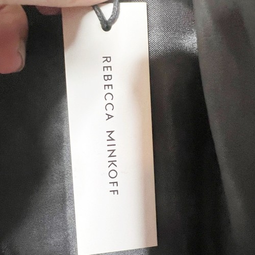 NWT REBECCA MINKOFF Cropped Snap Front Leather Jacket Women M Black MSRP$458 - Picture 8 of 8
