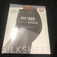 SEARS NICE TOUCH Lycra Sheer Control Top 3d Sheer Leg Pantyhose Size A NUDE