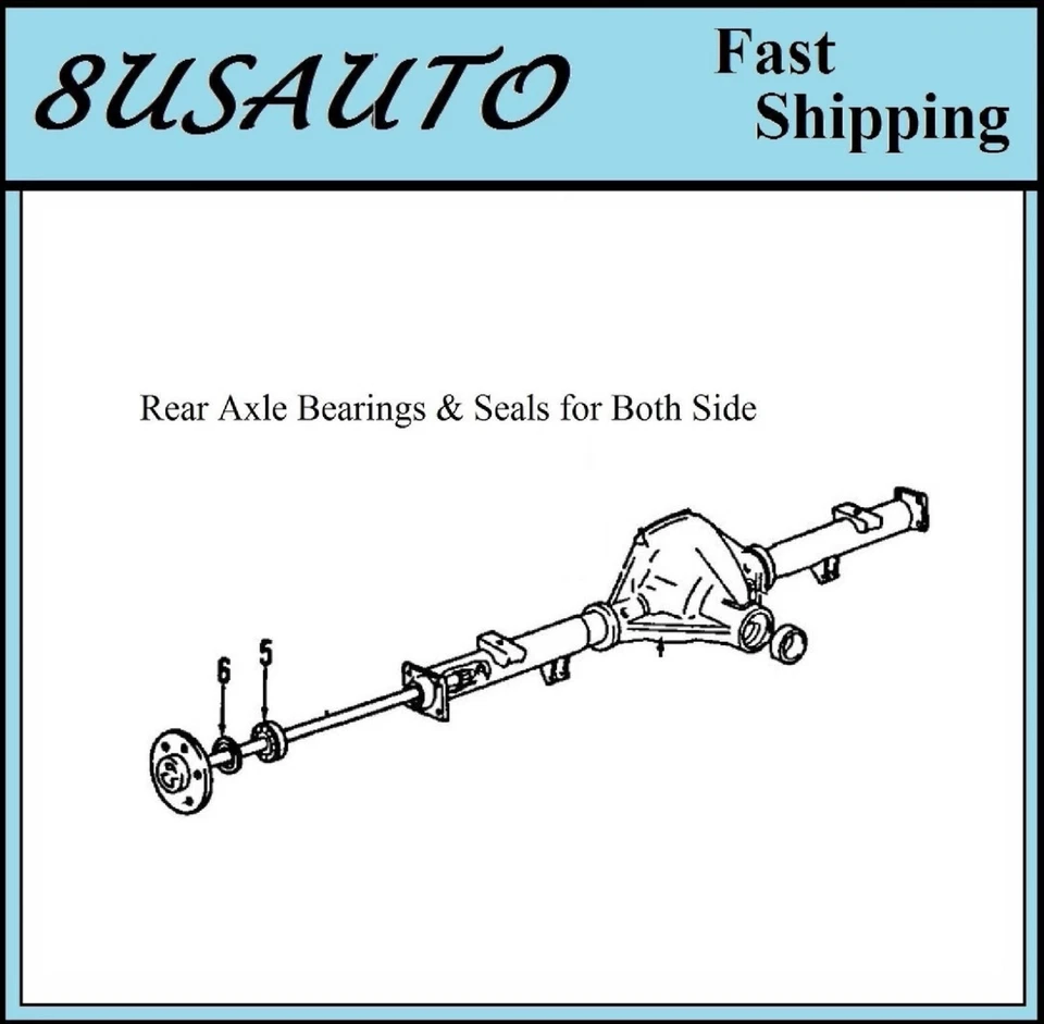 Rear Wheel Bearing & Seal Set Fit 1977-1996 CHEVY CAPRICE Sedan; new axle PAIR - Image 2 of 3