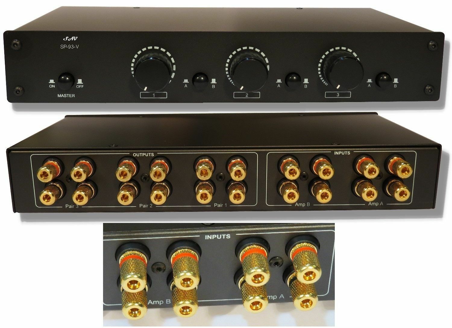 PAIR Speaker Selector Switch Switcher with Volume 10 ZONE Level Control SPECIALTY-AV