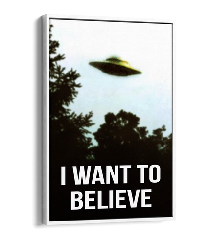 I WANT TO BELIEVE X-FILES ALIEN UFO - FLOAT-EFFEKT GERAHMTER LEINWANDKUNSTDRUCK - Bild 12 von 12