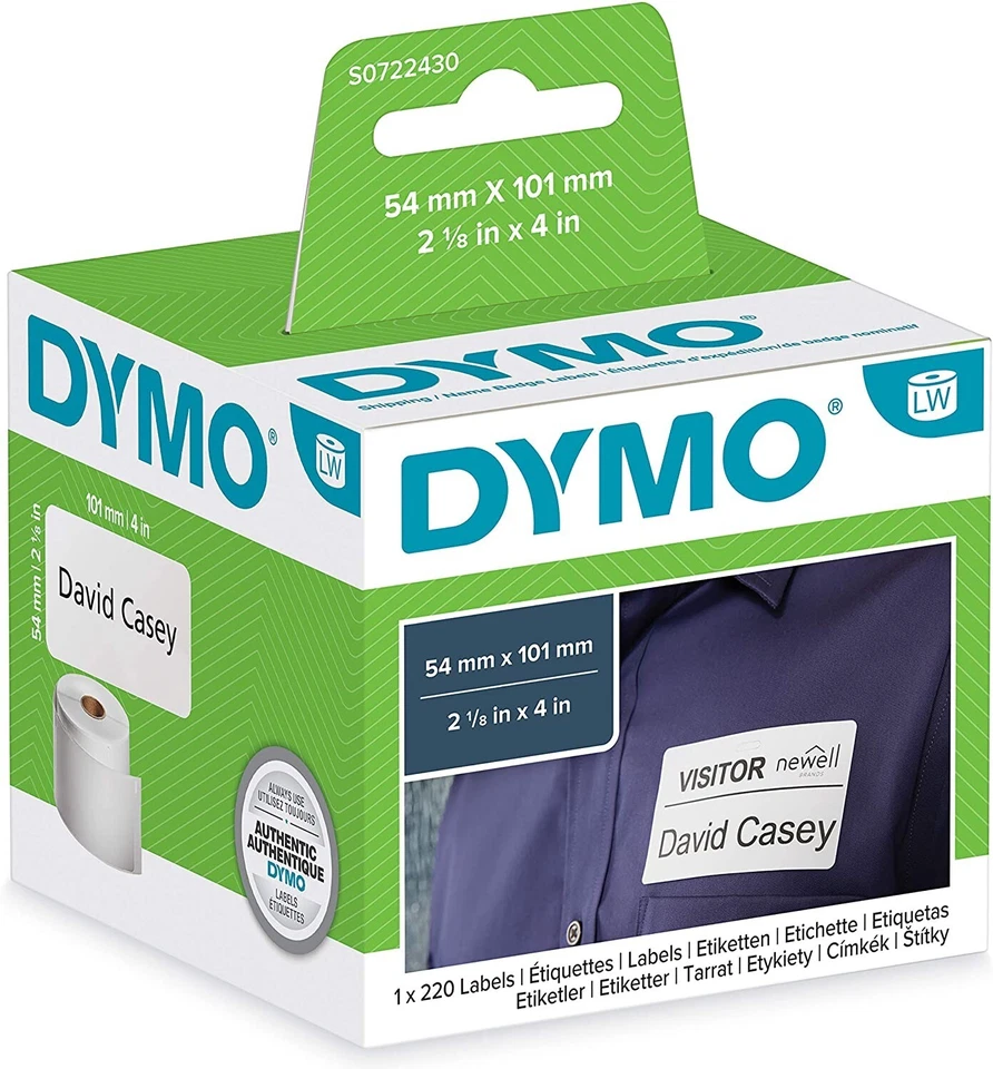 DYMO LabelWriter Versandetiketten Namensschilder 54 mm x 101 mm S0722430 OVP