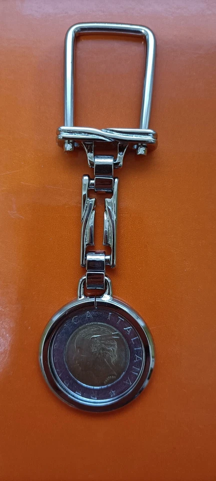 portachiavi con moneta da 500 lire italiane - Immagine 2 di 2