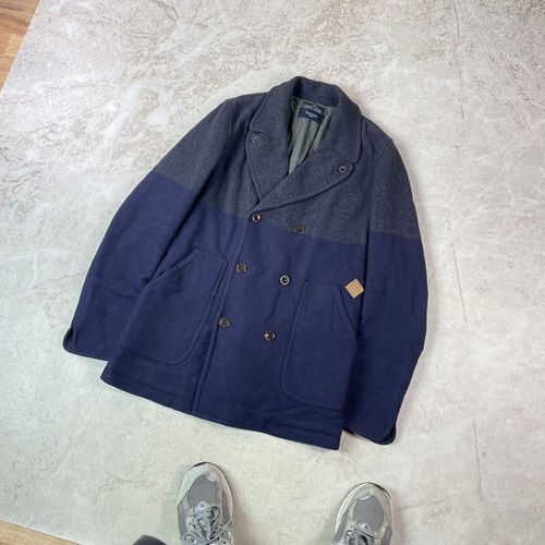 Paul Smith Wool&Viscose Double Breasted Two Tone Pea Coat - Picture 7 of 19