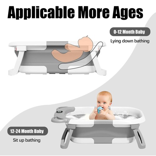Baby Badewanne Faltbar Badebecken Tragbar Reisedusche Neugeborene Dusche Wanne - Bild 5 von 12