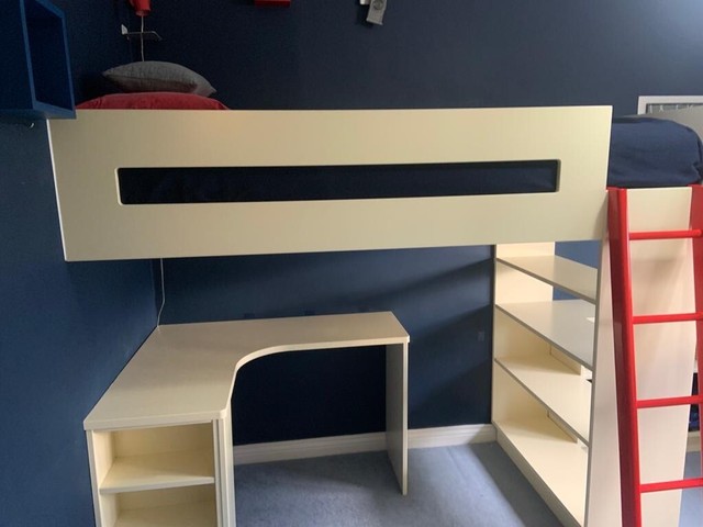 metal high sleeper with desk