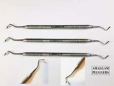 3 pcs Amalgam Plugger/Condenser Stainless Steel Dental Instruments