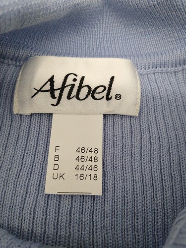 Afibel Blue Acrylic Corded Polo Shirt - Zip Up - UK Size 16-18 EU 46-48 - New - Picture 6 of 7
