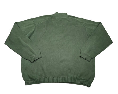 Tommy Bahama Mens 1/4 Zip Mockneck Sweater Silk Blend Green Large - Picture 2 of 3
