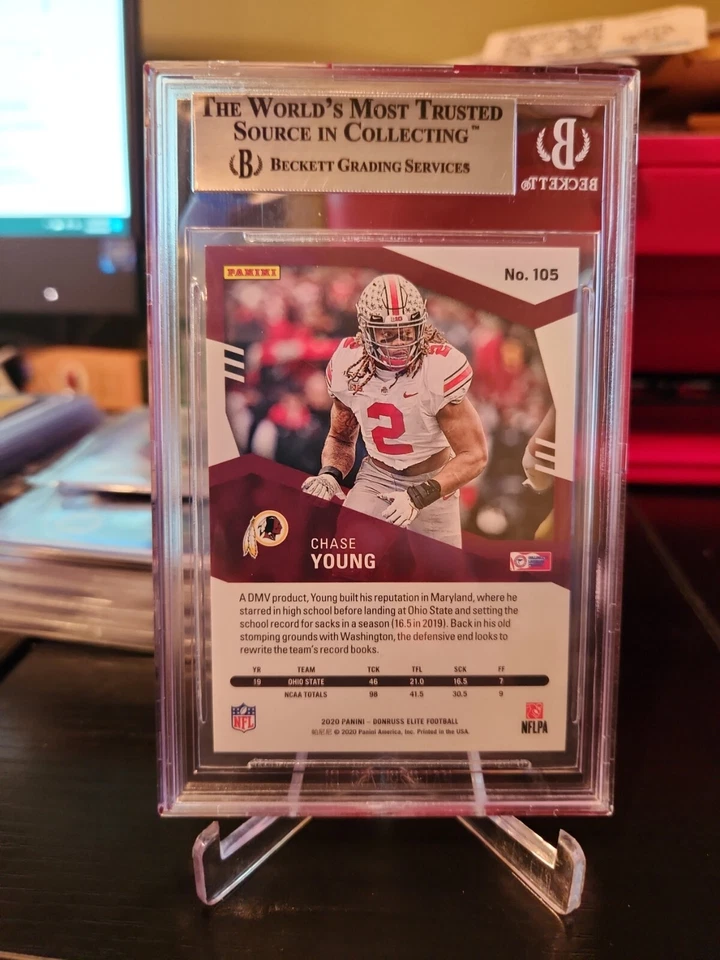 2020 Panini Donruss Elite Rookies 298/799 Chase Young #105 BGS 9 MINT Rookie RC - Image 3 of 3