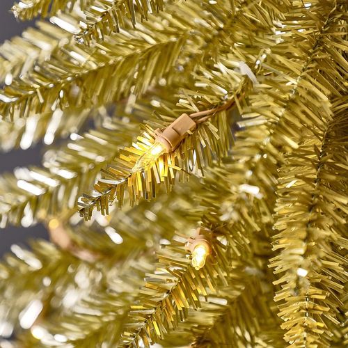 Tinsel Tree 9 Foot Skinny Pencil Pre-Lit Artificial Christmas Tree Holiday Decor - Picture 6 of 9
