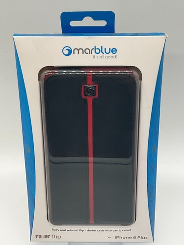 MarBlue Racer Smartphone Flip Case for iPhone 6 Plus Black/Red A6RF51B *NEW* - Picture 2 of 9