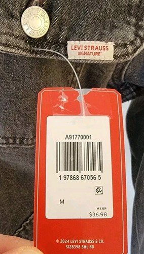 NEW Sz M Levi Strauss Women's Relaxed Charcoal Denim '95 Trucker Jean Jacket - Picture 10 of 21