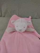 Sleeping Lamb Lovey 15.5"x8” Rattle Pacifier Holder Pink 2015 Carter's OS