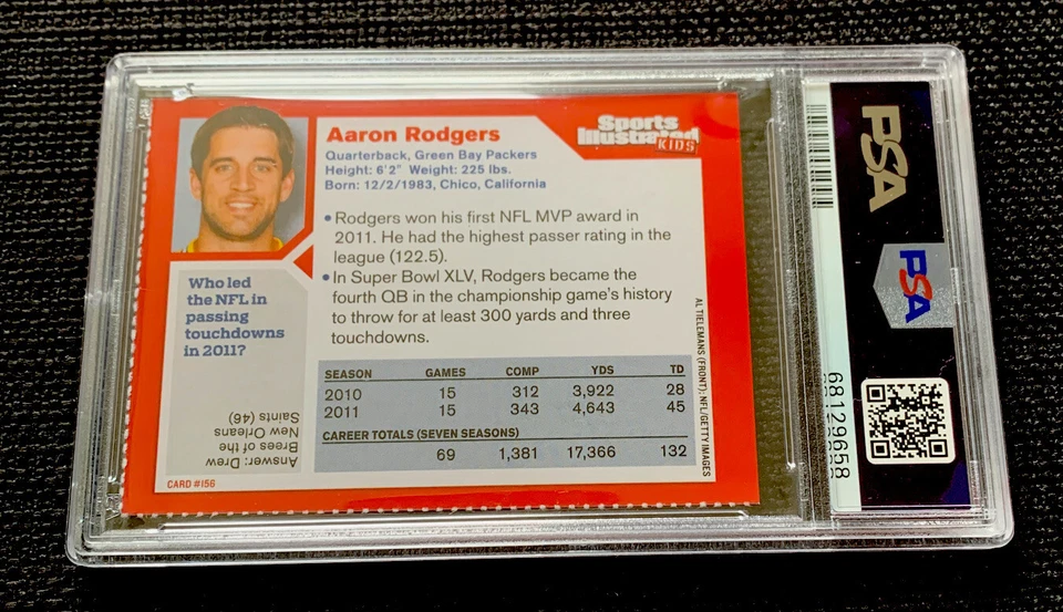 Aaron Rodgers RARE Green Bay Packers NFL Sports Illustrated for Kids SI PSA 8 - Image 2 of 2