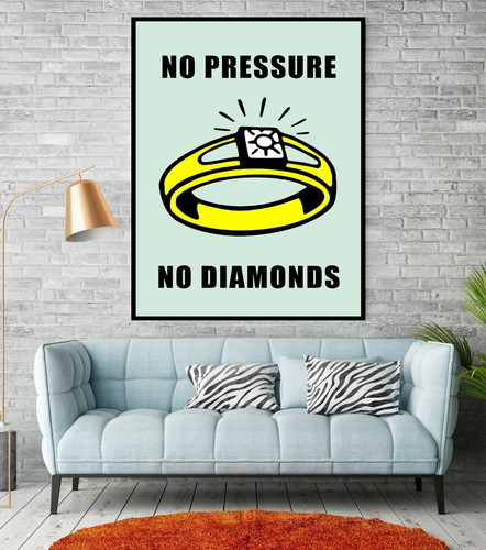 NO PRESSURE Monopoly Game Motivation Work Home Wall Art Decor ed1 Canvas Poster - Picture 7 of 8