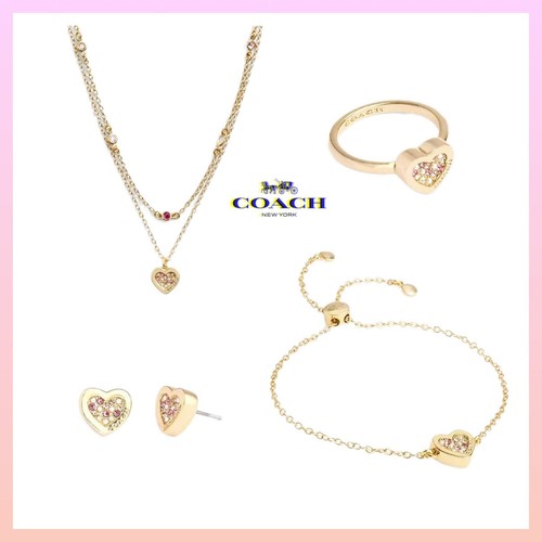 COACH GOLD SCHMUCKSET: HALSKETTE, ARMBAND, RING & OHRRINGE - NEU! TOLLES GESCHENK!  - Bild 1 von 5