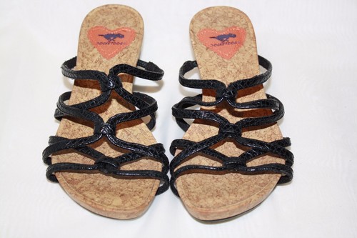 ROCKET DOG BLACK STRAPPY SLIP ON WEDGE HEEL SLIDES SANDALS WOMENS SZ 6 M - Picture 3 of 9
