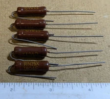 Lot of 5 NOS Clarostat RN25X1604F Fixed Film Resistor – 1.6M Ohm 1W 1%