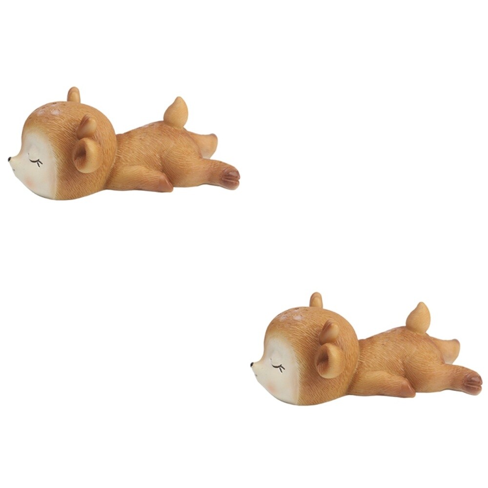 Tiny Resin Fawn Deer Miniature Figurines for Decoration and Collectibles