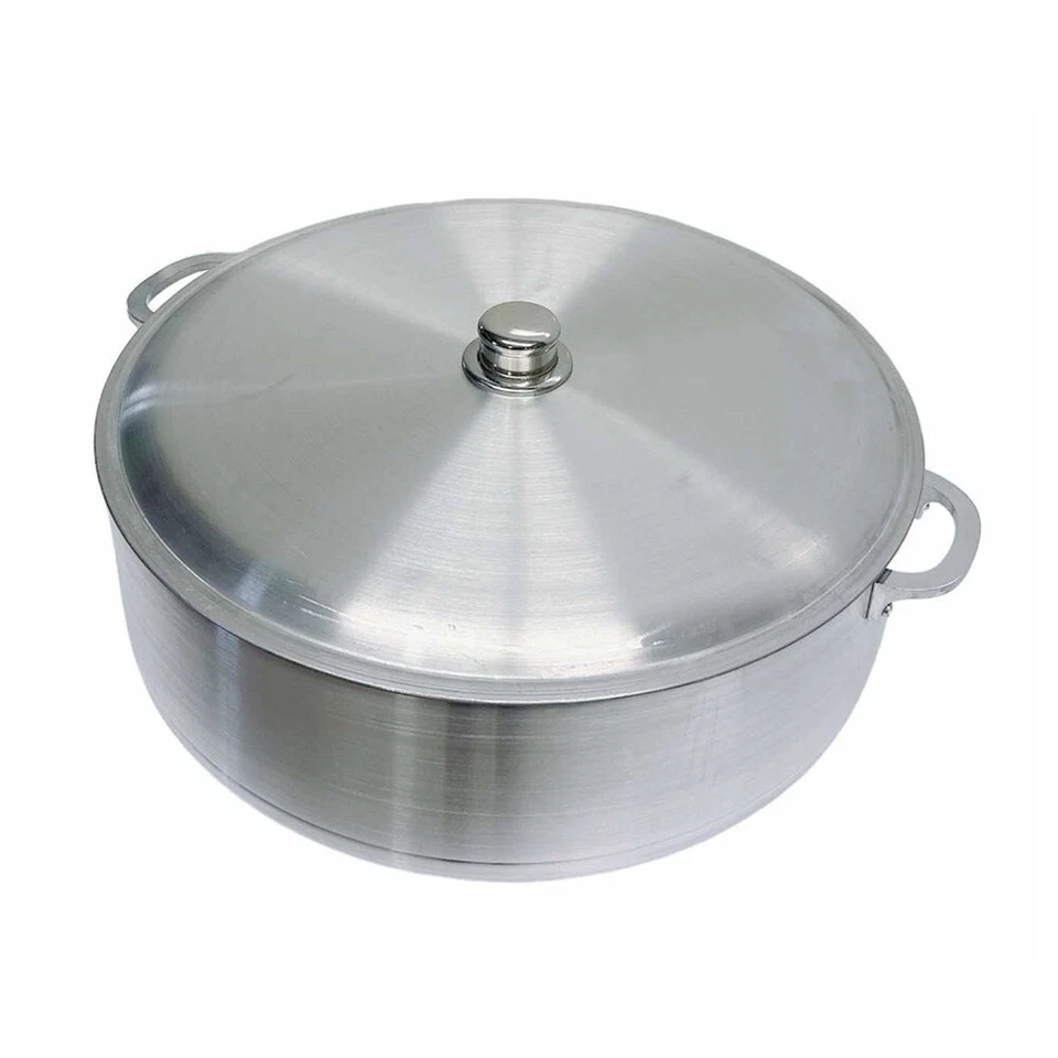 31 Qt Aluminum Caldero Cookware Pot Dutch Oven With Lid Satin Finish - Image 2 of 4