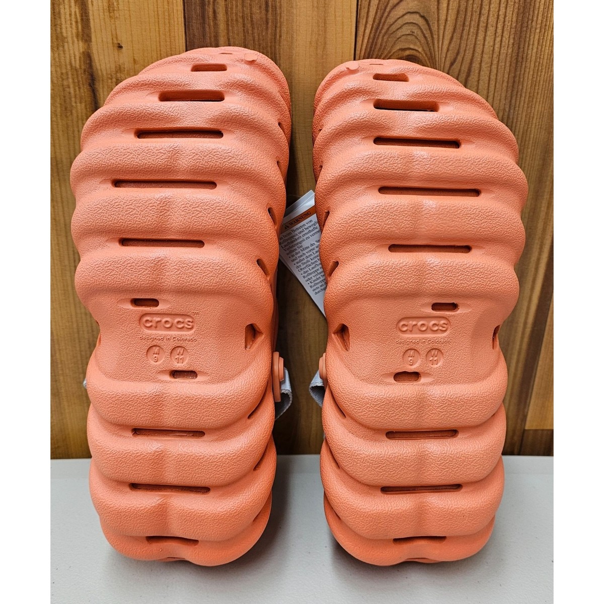 Crocs Echo Grapefruit Men\'s Sz 11 Reflect Backstrap Clog Shoes Comfort Casual Crocs Echo Reflective Backstrap Slip On Clogs Solid  main image 3