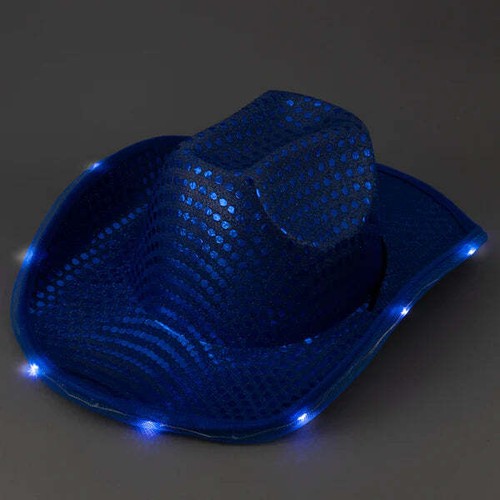 30 Pack LED Light Up Cowboy Cowgirl Hats Western Bachelorette Party Favors - Picture 3 of 6