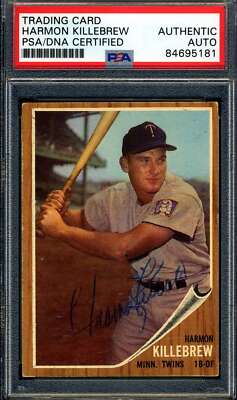 Harmon Killebrew PSA DNA Signed 1962 Topps Autograph