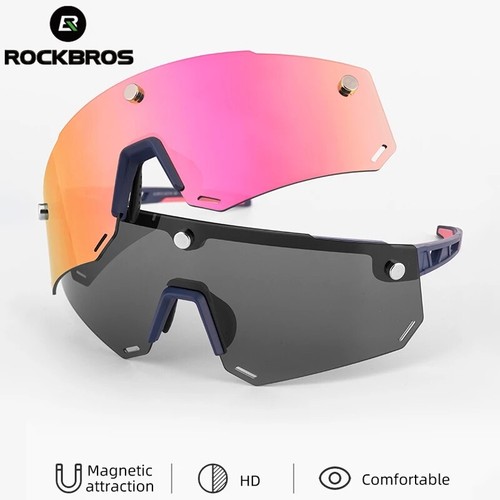 ROCKBROS MTB Polarized Sunglasses UV400 Magnetic Split Cycling Glasses - Picture 1 of 9