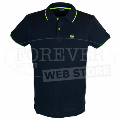 Men's Baci Embracci Polo Shirt Embroidered Logo Fluo Print Neck Art BAM2428