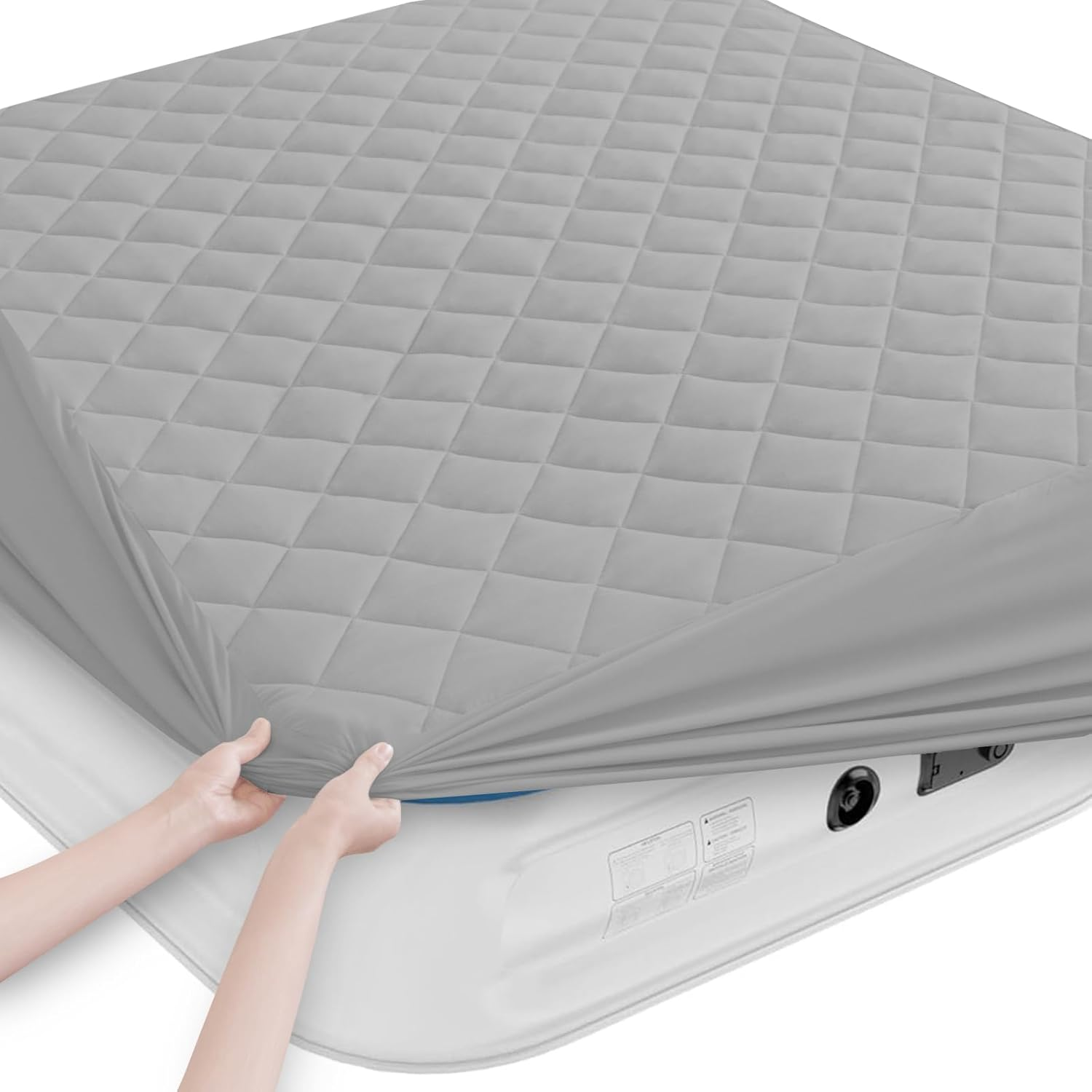 Queen Mattress Pad, Soft Quilted Air Mattress Topper Queen with Extra Deep Pocke