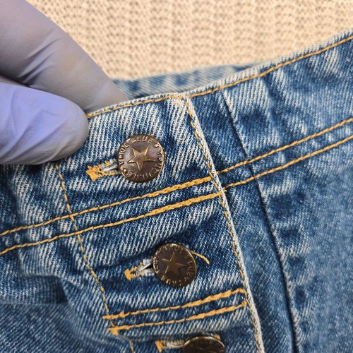 Vintage True Blue Wrap Mini Skirt Womens 29 Waist Blue Denim 90's Retro - Picture 10 of 13