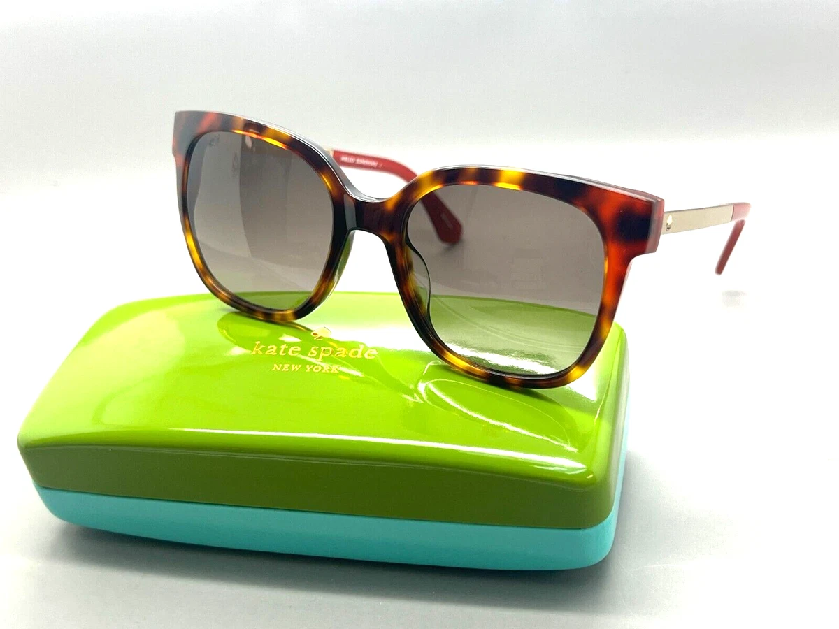 Kate Spade Caelyns Sunglasses Womens Tortiseshell Dark Havana Burgundy Kate Spade Plastic Womens Square Sunglasses Carmel Tortoise  main image 3