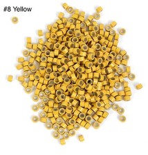 1000 Silicone Micro Link Rings Lined Beads for Hair Extensions Tool Yellow