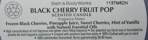 Bath & Body Works 3-wick Scented Candle Lot Set of 2 BLACK CHERRY FRUIT POP - Picture 4 of 4